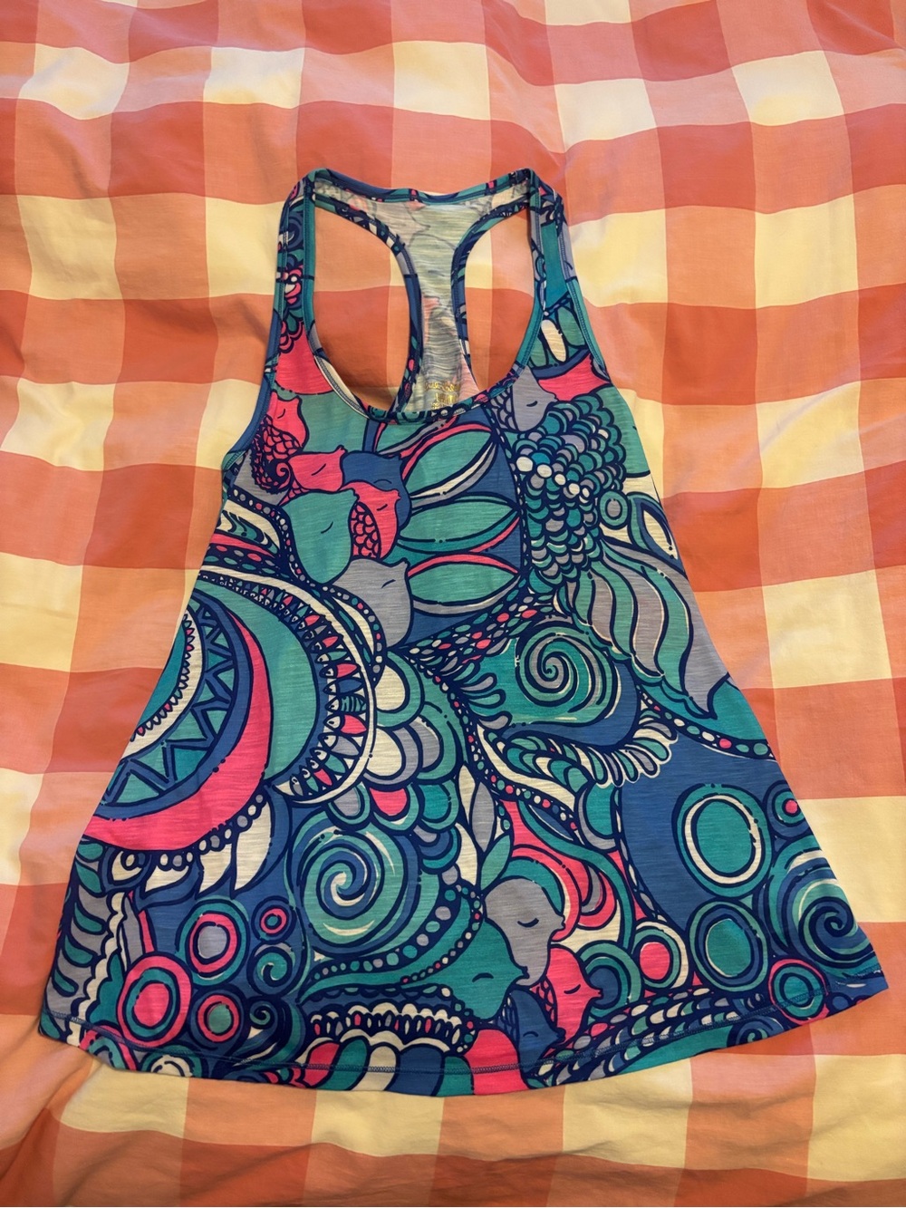 Lilly Pulitzer Luxletic Top Racerback Sea Jewels NWT S